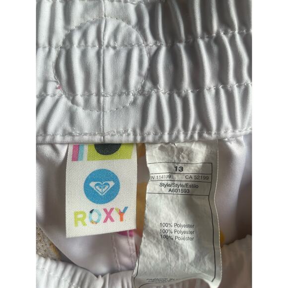 ROXY Board Shorts - White with Pink, Orange, Yellow Pattern - Size 13 - Picture 7 of 7